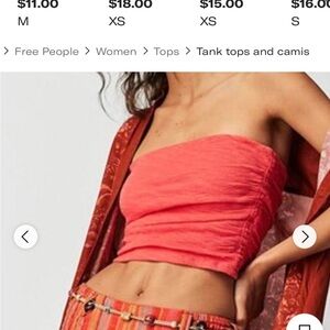 Free People Vibrant Red Crop Top NEW